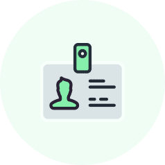 ID card icon with person silhouette and text lines