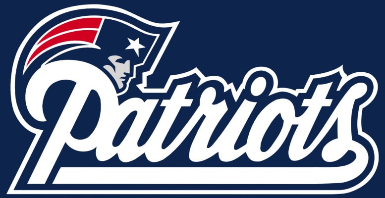 New England Patriots logo on navy background